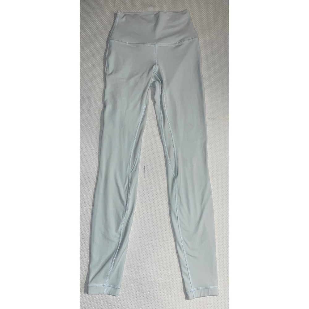 Lululemon Align High Rise Crop Light Blue‎ Yoga Pants Leggings Womens Size 2